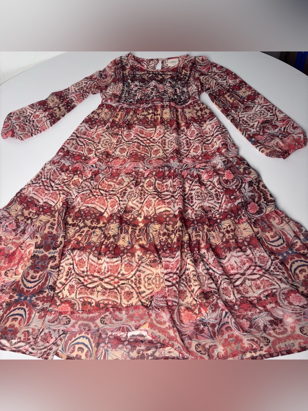 Knox Rose Floral Print Maxi Dress in Rust, Cream, Blush and Navy